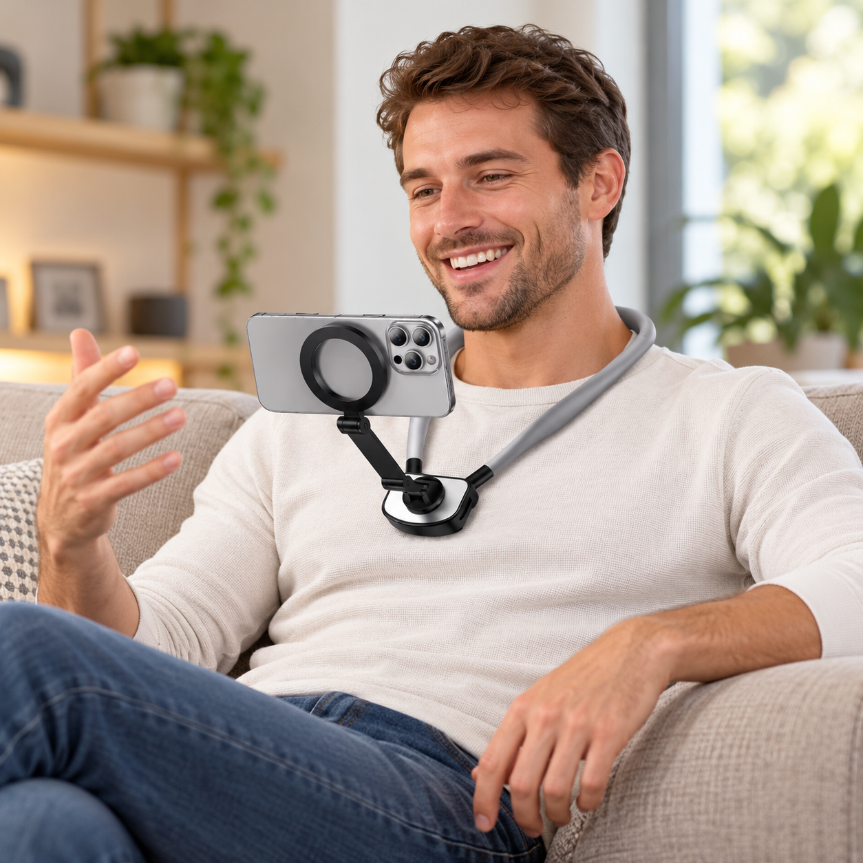Illustration of a hands-free video call